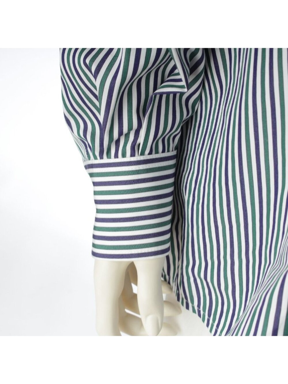 Bottega Veneta Cotton Striped Oversize Long Sleeve Shirt Top Multi Color 34 - Picture 6 of 10
